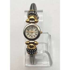 Xanadu Quartz Womens Watch 22mm Cuff Bracelet Style New Battery Silver Gold Tone